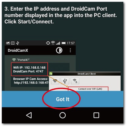スマホのwebカメラ化 step3