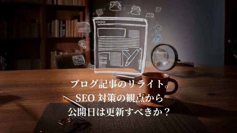 【SEO対策】ブログ記事はリライトで蘇る！公開日を更新するべきか、そのままにするべきか