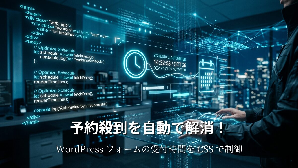 予約フォームの時間を自動制御！プラグインに頼らずAI（Gemini）でサクッと実装する方法