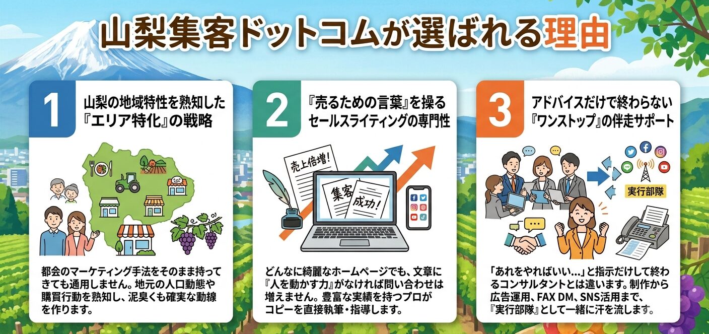 山梨集客ドットコムが選ばれる理由