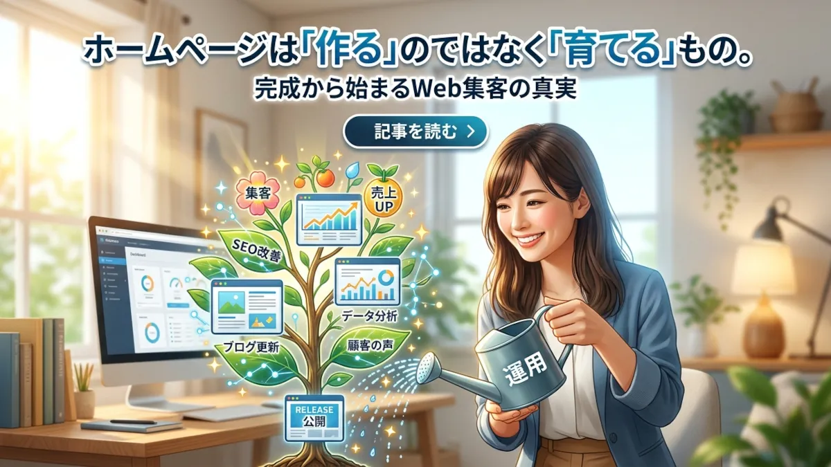 ホームページは「作る」のではなく「育てる」もの。完成から始まるWeb集客の真実