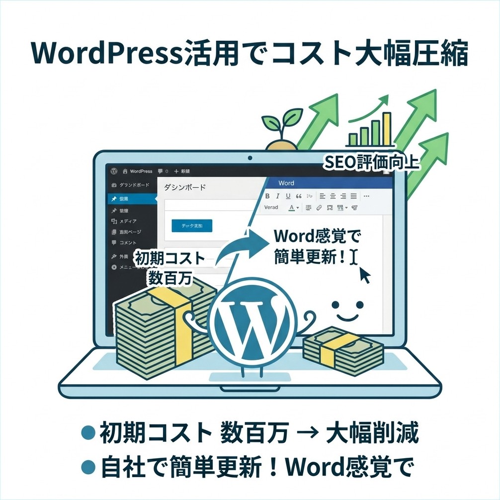 WordPress活用でコスト大幅削減